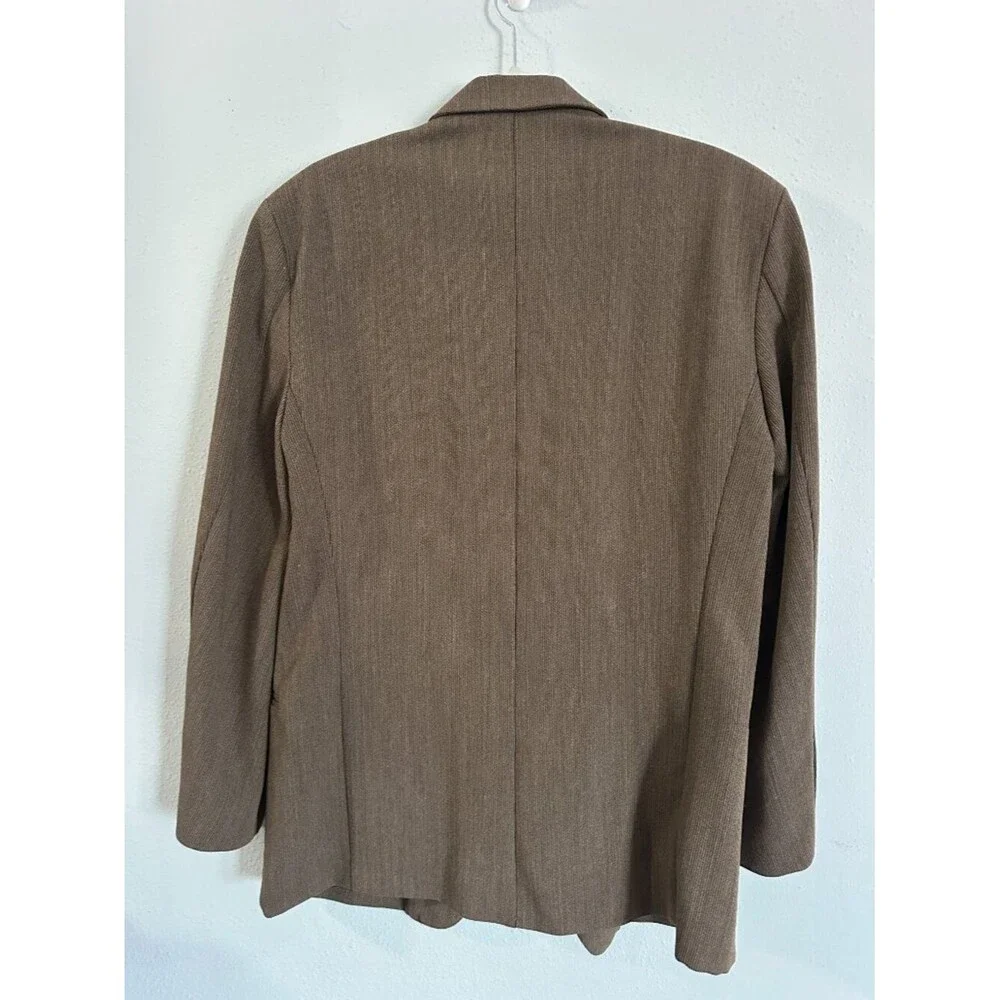 Vintage G.H.Q. 100% Wool Ribbed Blazer Men’s S Brown Made USA Old Money